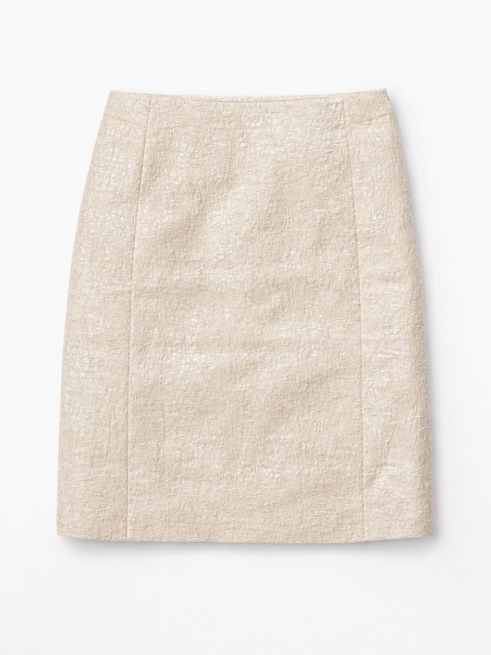 Ann Taylor Dresses & Skirts - Ann Taylor Cream Jacquard Mini Skirt Size 0 Lined Textured Career Elegant NWT